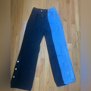 Blue and Black flared jeans